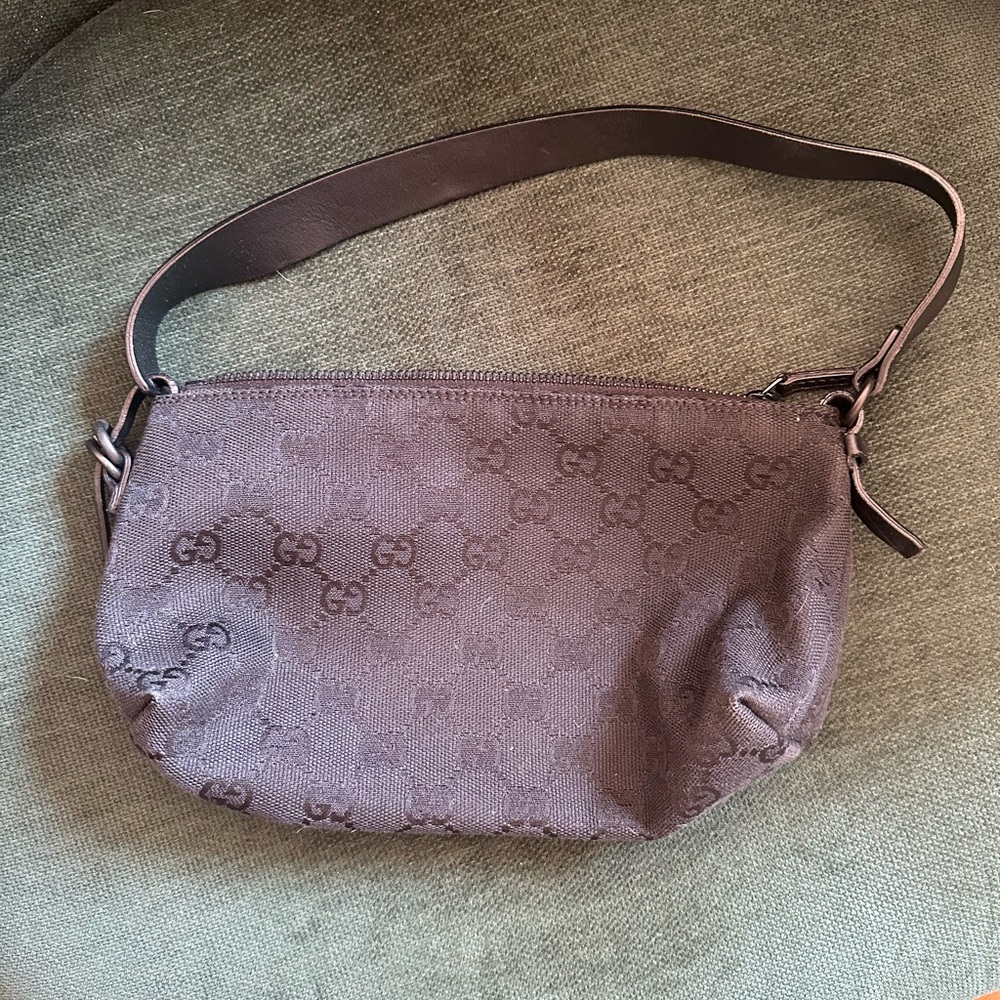 Gucci black monogram GG canvas purse. Excellent condition.